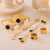 Wholesale Zircon Jewelry 316L Stainless Steel Goldplated With Love Bell Drops Pattern