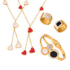 Wholesale Zircon Jewelry 316L Stainless Steel Goldplated With Love Bell Drops Pattern