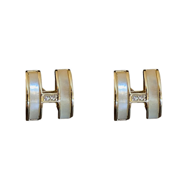 Wholesale Zircon Letter Earrings With Real Gold Electroplating Light Luxury Style