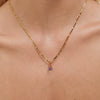 Wholesale Zircon Necklace Copper Titanium Steel Geometric Light Luxury Style Furnace Vacuum Plating Electroplating For Women