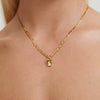 Wholesale Zircon Necklace Copper Titanium Steel Geometric Light Luxury Style Furnace Vacuum Plating Electroplating For Women