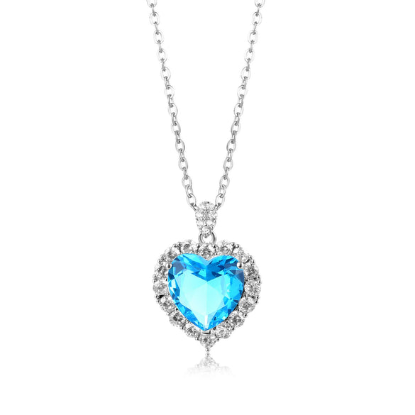 Wholesale Zircon Necklace Environmental Protection Copper Love Shape Small Fresh Style