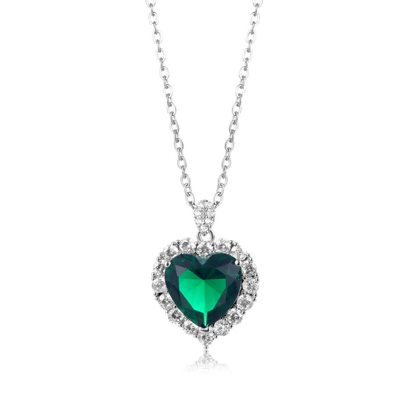 Wholesale Zircon Necklace Environmental Protection Copper Love Shape Small Fresh Style