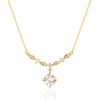 Wholesale Zircon Necklace 925 Silver Wave Styling Oshaped Chain Electroplated For Women