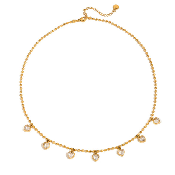 Wholesale Zircon Necklace Titanium Steel 18K Gold Plated Electroplated Geometric Design Luxury Women's Jewelry