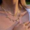 Wholesale Zircon Necklace Titanium Steel 18K Gold Plated Electroplated Geometric Design Luxury Women's Jewelry