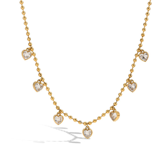 Wholesale Zircon Necklace Titanium Steel 18K Gold Plated Electroplated Geometric Design Luxury Women's Jewelry