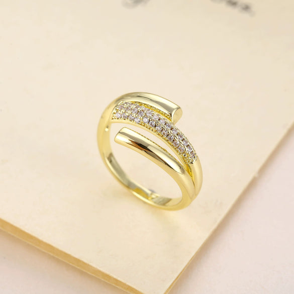 Wholesale Zircon Open Ring Geometric Style For Women And Unisex