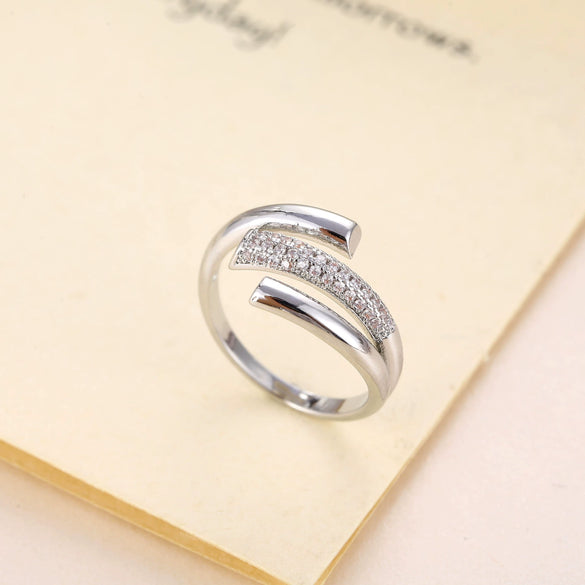 Wholesale Zircon Open Ring Geometric Style For Women And Unisex