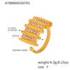 Wholesale Zircon Ring 316L Stainless Steel 18K Gold Geometric Microinlaid For Women Electroplating