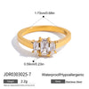 Wholesale Zircon Ring Titanium Steel Geometric Shape Electroplated Jewelry For Women