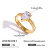Wholesale Zircon Ring Titanium Steel Geometric Shape Electroplated Jewelry For Women