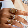 Wholesale Zircon Ring Titanium Steel Geometric Shape Electroplated Jewelry For Women
