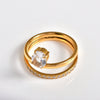 Wholesale Zircon Rings Stackable Light Luxury Style Titanium Steel 18K Gold Plated With Bow Shape