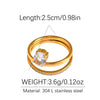 Wholesale Zircon Rings Stackable Light Luxury Style Titanium Steel 18K Gold Plated With Bow Shape