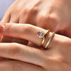 Wholesale Zircon Rings Stackable Light Luxury Style Titanium Steel 18K Gold Plated With Bow Shape
