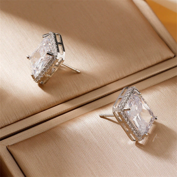 Wholesale Zircon Square Earrings Fashion Diamond Design For Women