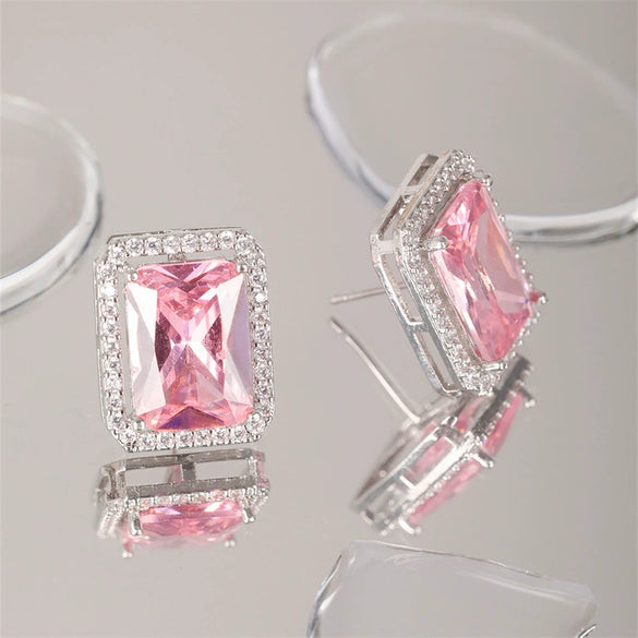Wholesale Zircon Square Earrings Fashion Diamond Design For Women
