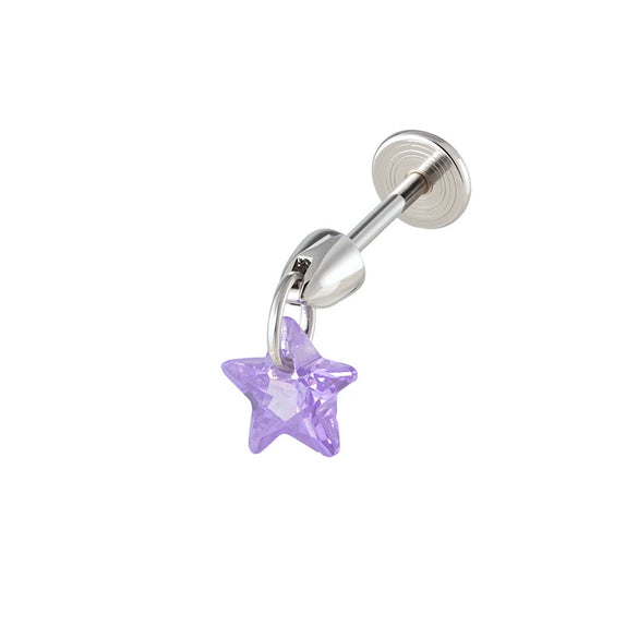 Wholesale Zircon Star Pendant Ear Bone Nail For Cartilage Piercing
