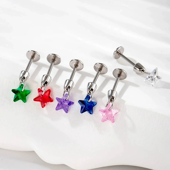 Wholesale Zircon Star Pendant Ear Bone Nail For Cartilage Piercing