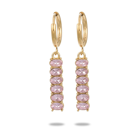 Wholesale Zircon Tassel Earrings Stainless Steel Geometric Electroplated Fashionable Highend Women's