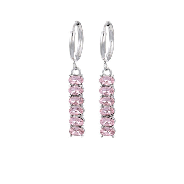 Wholesale Zircon Tassel Earrings Stainless Steel Geometric Electroplated Fashionable Highend Women's