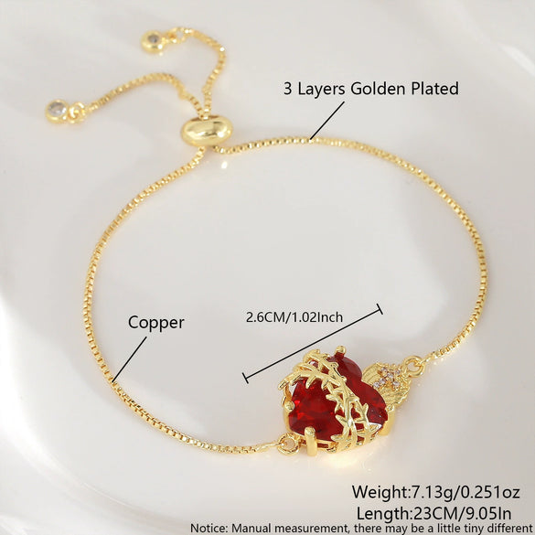 Wholesale Zircon Zirconia Retro Classic Goldplated Heartshaped Cross Bracelet For Women And Men