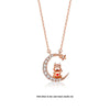 Wholesale Zodiac Dragon Pendant Necklace In Sterling Silver With Rose Gold Electroplated Cross Clavicle Chain And Star Moon Design