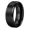 Wide Black Matte Textured Tungsten Steel Ring Geometric Casual Unisex Couple Band With Precision Crafted Finish