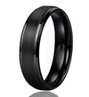 Wide Black Matte Textured Tungsten Steel Ring Geometric Casual Unisex Couple Band With Precision Crafted Finish
