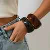 Wide Bracelet Resin Geometric Halo Handmade