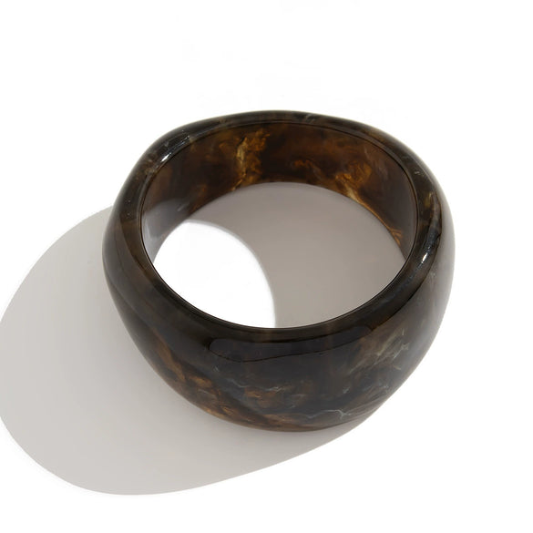 Wide Bracelet Resin Geometric Halo Handmade