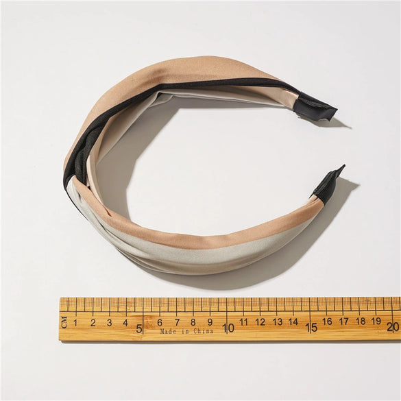 Wide Headband Cloth Colorblocking Knotted Women's Hair Accessory