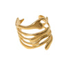 Wide Irregular Titanium Steel Ring For Women With Geometric Design Electroplated