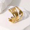 Wide Irregular Titanium Steel Ring For Women With Geometric Design Electroplated