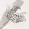 Wide Irregular Titanium Steel Ring For Women With Geometric Design Electroplated
