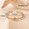 Wide Open Adjustable Titanium Steel Bracelet With Electroplating Treatment And Plants And Flowers Style