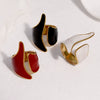 Wide Open Geometric Stainless Steel Ring For Women With Retro Oil Drip Style And Gold Tone Electroplated Finish