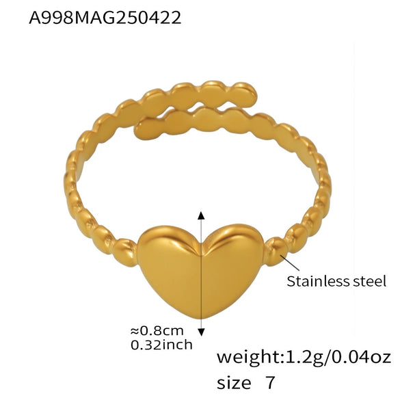 Wide Opening Love Ring In Stainless Steel With Geometric Pattern Electroplated Fashion Jewelry For Women
