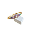 Wide Painted Enamel Openwork Bracelet With Floral Pattern Retro Plated Jewelry Accessory