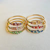 Wide Painted Enamel Openwork Bracelet With Floral Pattern Retro Plated Jewelry Accessory