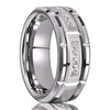 Wide Tungsten Steel Geometric Diamond Combination Ring With Electroplated Finish For Men And Women Minimalist Jewelry