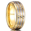 Wide Tungsten Steel Ring With Gold Tone Electroplated Finish Minimalist Geometric Design For Unisex Jewelry