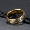 Wide Tungsten Steel Ring With Gold Tone Electroplated Finish Minimalist Geometric Design For Unisex Jewelry
