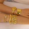 Wide Version Highend Exaggerated Open Bracelet Stainless Steel 18K Vacuum Plated In Furnace Hand Jewelry