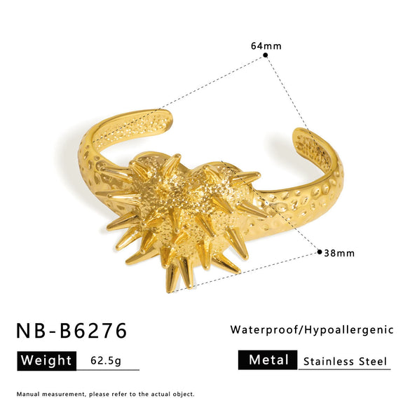 Wide Version Highend Exaggerated Open Bracelet Stainless Steel 18K Vacuum Plated In Furnace Hand Jewelry