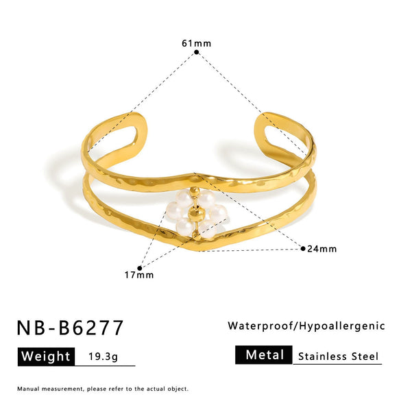 Wide Version Highend Exaggerated Open Bracelet Stainless Steel 18K Vacuum Plated In Furnace Hand Jewelry