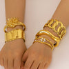Wide Version Highend Exaggerated Open Bracelet Stainless Steel 18K Vacuum Plated In Furnace Hand Jewelry