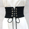Wide Woven Fabric Waist Belt For Women With Knotted Bow Detail And Zipper Closure Skirt Accessory