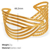 Widebrimmed Electroplated 316L Stainless Steel Bracelet Minimalist Geometric Style Women's
